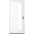 Codel Doors 36" x 80" Primed White Contemporary Exterior Fiberglass Door 3068LHISPCON764SC491615B